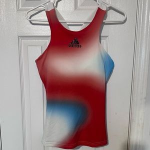 Adidas Women’s Activewear Shirt - Size M - Red/Blue/White